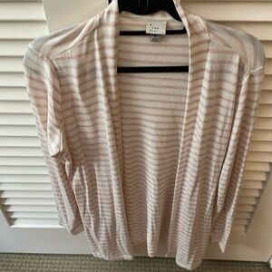a new day Pink and White Striped Open Cardigan, Size M